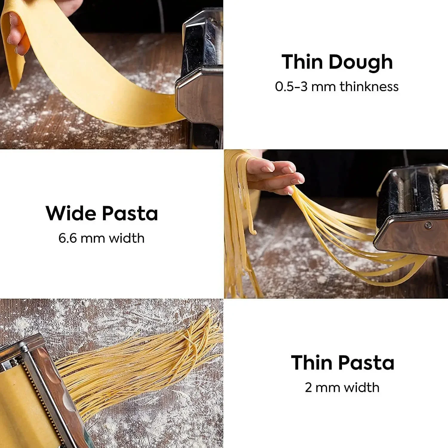 New Pasta Maker Roller Machine Fresh Noodle Spaghetti Stainless Steel