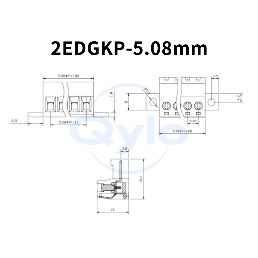 KF 2EDGRKC-5.08mm Lock Plate Fixed Terminal Block Solderless Connection Plug-in Socket Terminal 2EDGK 5.08 2~24P