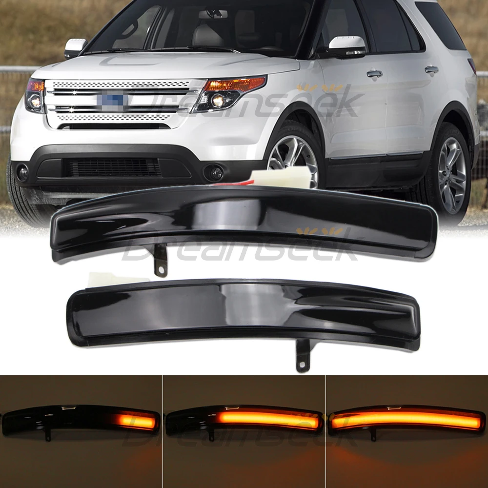 

Smoke Lens LED Reflector Side Mirror Light for Ford Explorer U502 2011-2019 Dynamic Blinker With Turn Lamp Sequential Indicator