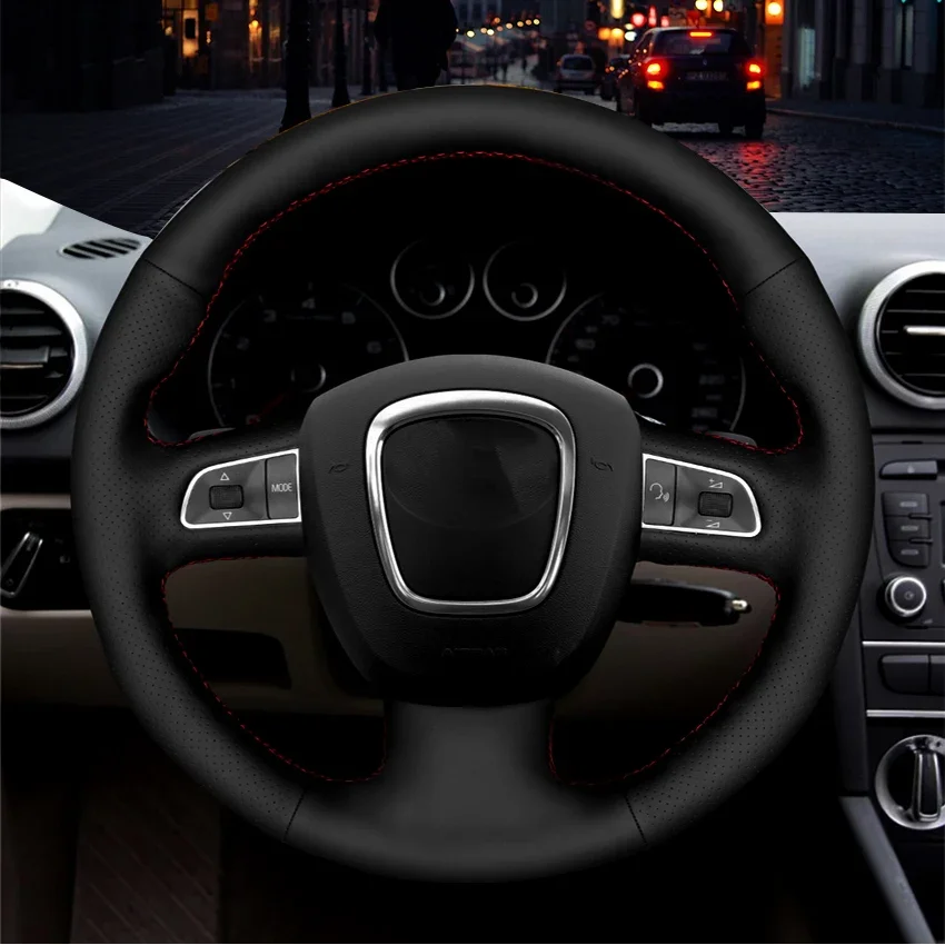 Custom Car Treccia Su Il Coperchio Del Volante Per Audi A3 8V A4 B9 Avant A5 F5 A1 8X Sportback Q2 2016 2017 2018 2019