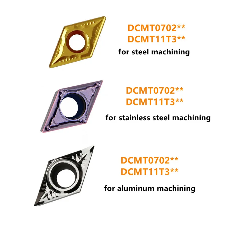 터닝 보링 용 CORIT DCMT 카바이드 인서트 DCMT070204 DCMT11T304 DCMT11T308 스틸 스테인레스 스틸 알루미늄 가공 용