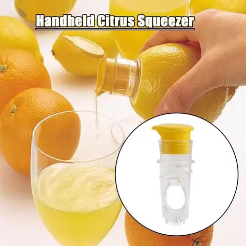 Small lemon juicer, hand-held transparent fruit juicer, easy to use, citrus juicer, orange juicer for drinks and cocktails.
