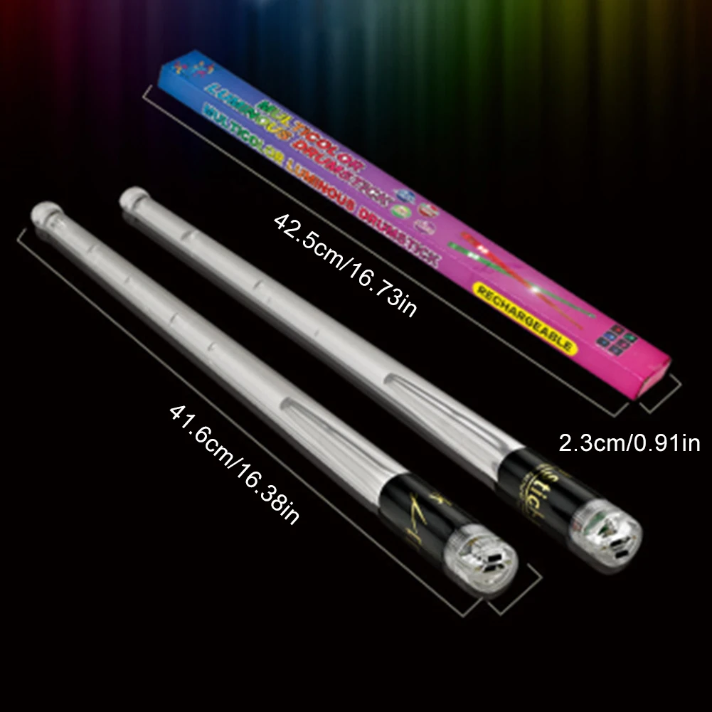 LED Light Up Drumsticks 15 Color Changing Glow In The Dark Drumsticks LED Light Up Drum Sticks Plastic Drum Sticks Drummer Gifts