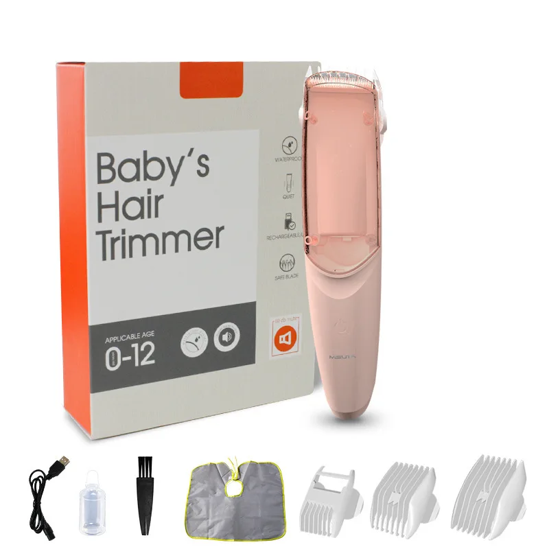 Baby haircut, silent automatic suction device, baby and child rechargeable electric push scissor, full moon razor