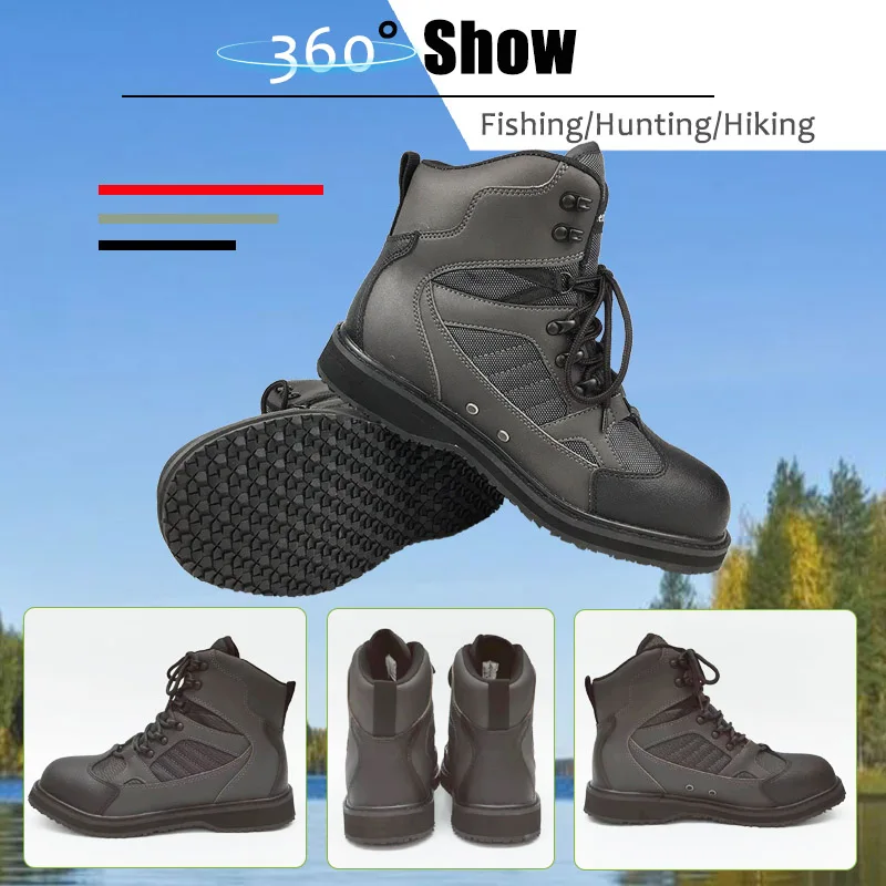 Fishing Shoes Outdoor Hunting Hiking Reef Rock Fishing Boots Felt or Rubber Fly Waders Boots Equipment fly fishing waders fly fishing shoes fishing boots