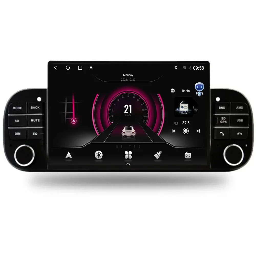 Android Auto Headunit 1Din Per Fiat Panda Android Autoradio Lettore Multimediale Gps Auto Sistema Intelligente Schermo Ips 48Eq Wifi 5G
