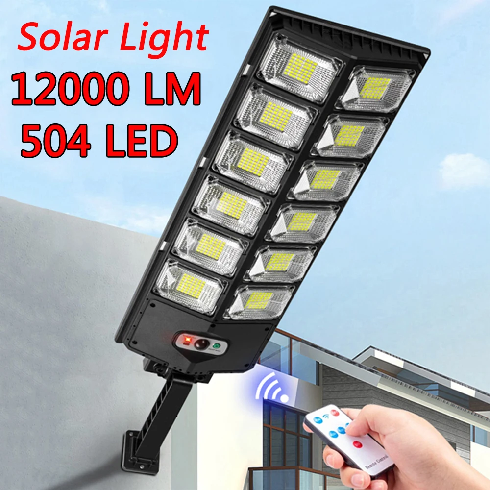 12000 Lumens Powerful Outdoor Solar Lights Lighting 504 LED Garden Lamp  Solar Panel Lamps Waterproof Motion Sensor Street Light AliExpress