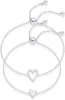 Ensemble de bracelets solitaires en forme de cœur pour femmes, mère et fille, en acier inoxydable plaqué or 14K, cadeaux de bijoux d'amitié, 1 à 3 pièces