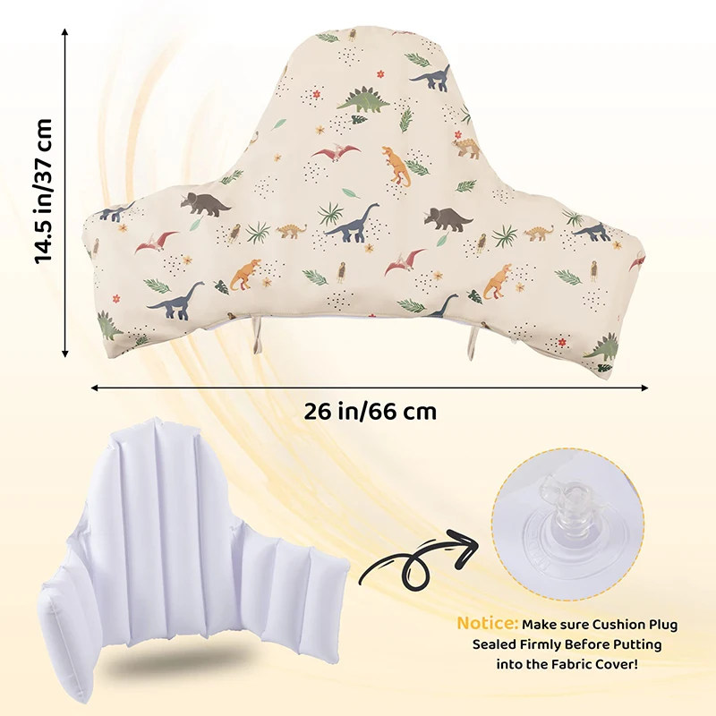 Baby High Chair Cushion Cover Built-in Inflatable Cushion Easy to Clean Highchair Accessories for Baby Sitting More Comfortable - 2