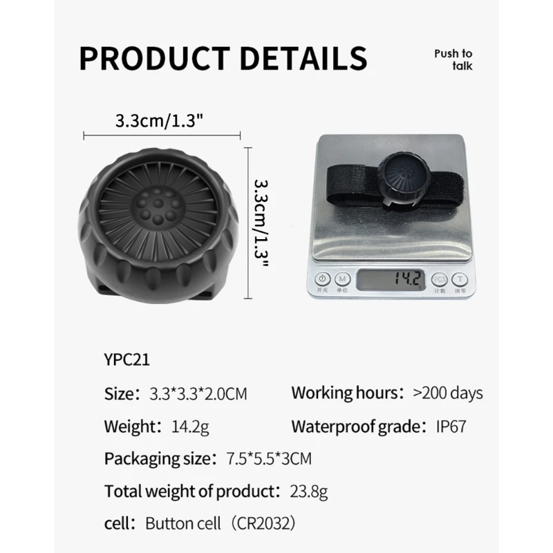 Upgraded Bluetooth-compatible Wireless Microphone for Zello Real PTT Button