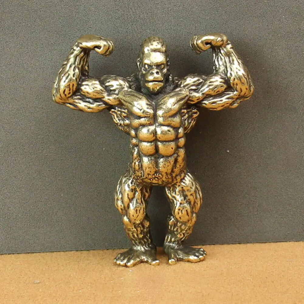 Figurina Scultura Gorilla Statua Figurina Ottone Gorilla Statua Gorilla Figurina