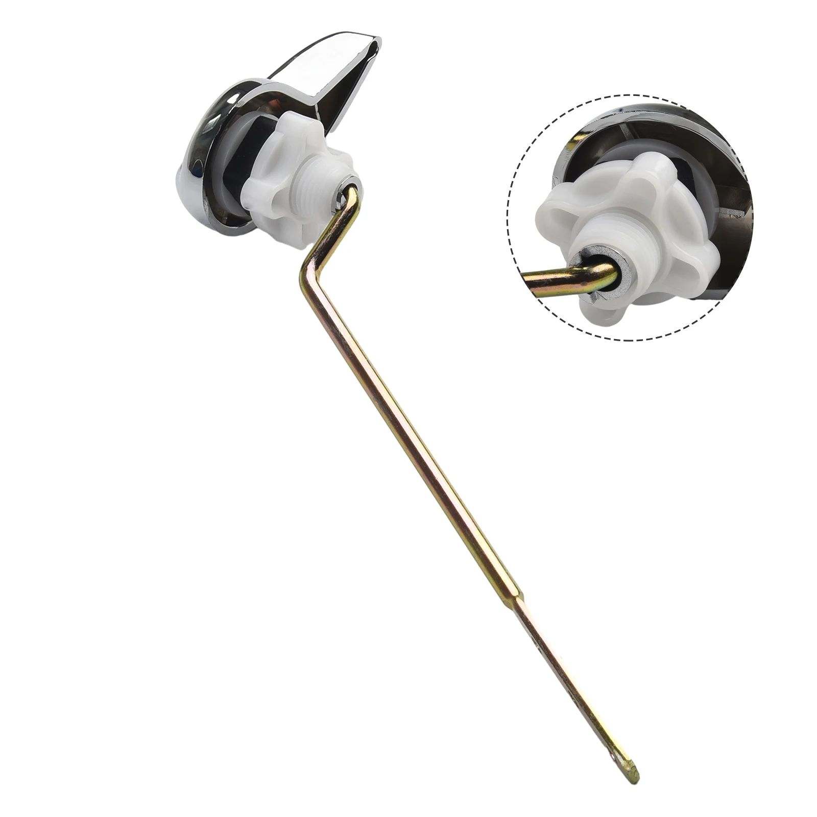Description Picture 5 of item1pc Toilet Lever Handle Toilet Tank Flush Lever Household Carbon Steel Handle Fittings Assembly Replacement Tools