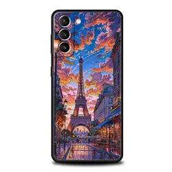 Elegant Red Umbrella and Eiffel Tower Soft TPU Phone Case - Galaxy S20 FE (A1)