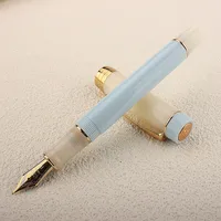 JINHAO 100 Centennial Resin Fountain Pen Color Block EF/F M / Bent Nib Golden Clip Office School Supplies Stationary PK 9019 1