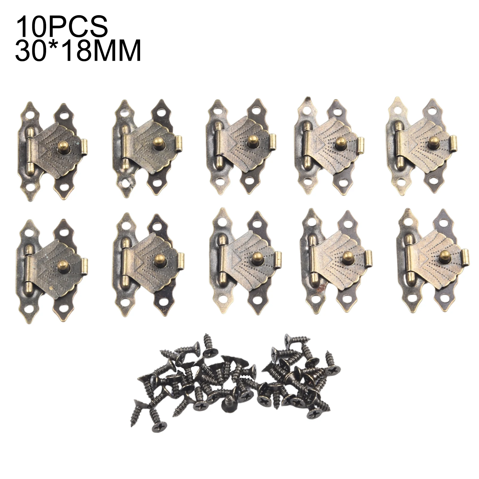 Description Picture 4 of itemNone Padlock Hasps Latch None 30*18mm Antique Bronze Clasp Lock For Wood Boxes Gold Hasps Latch Retro High Quality