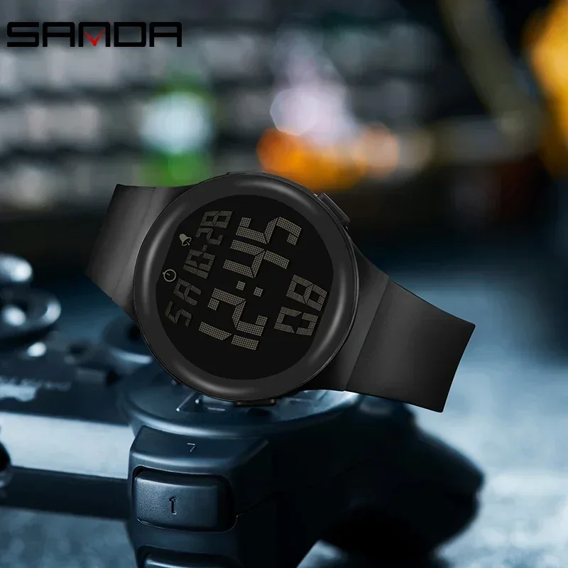 SANDA 2151 Ultra-thin Sports Watch for Men Fashion Countdown Waterproof LED Digital Military Wristwatches Mens Reloj Hombre 3