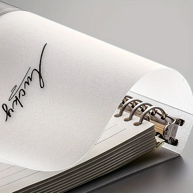 1pc Transparent Loose Leaf Binder - 5-Ring Adjustable A4 Notebook Organizer with Refillable Pages, Crystal Clear & Black Options