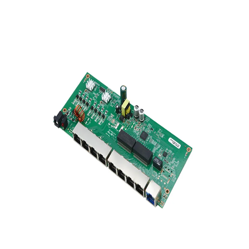 

9-портовый 8-полосный коммутатор 802.3af/atPOE, национальный стандарт, 48 В, мониторинг 100 м, коммутатор промышленного класса, неизолированная плата