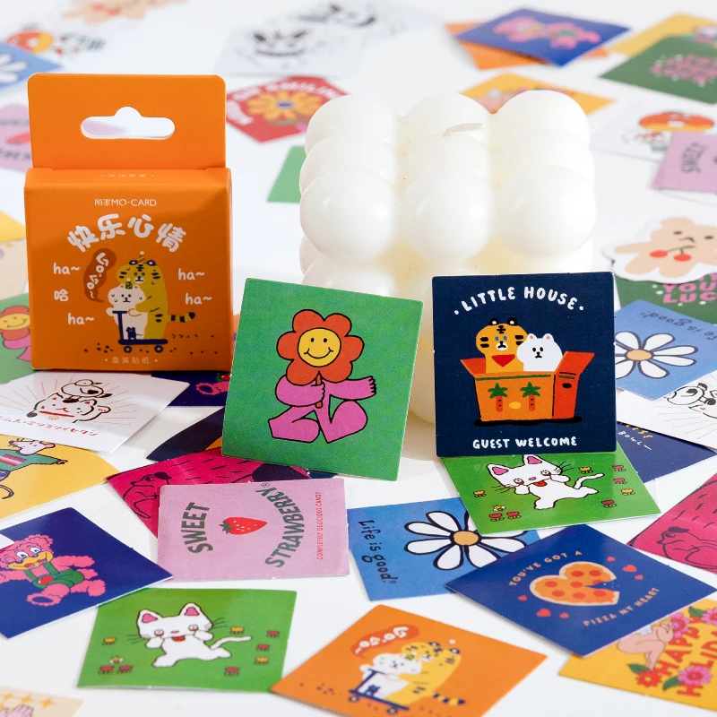 

56 коробок кавайные цветные детские бумажные канцелярские наклейки нежелательный дневник планировщик декоративный мобильный Скрапбукинг