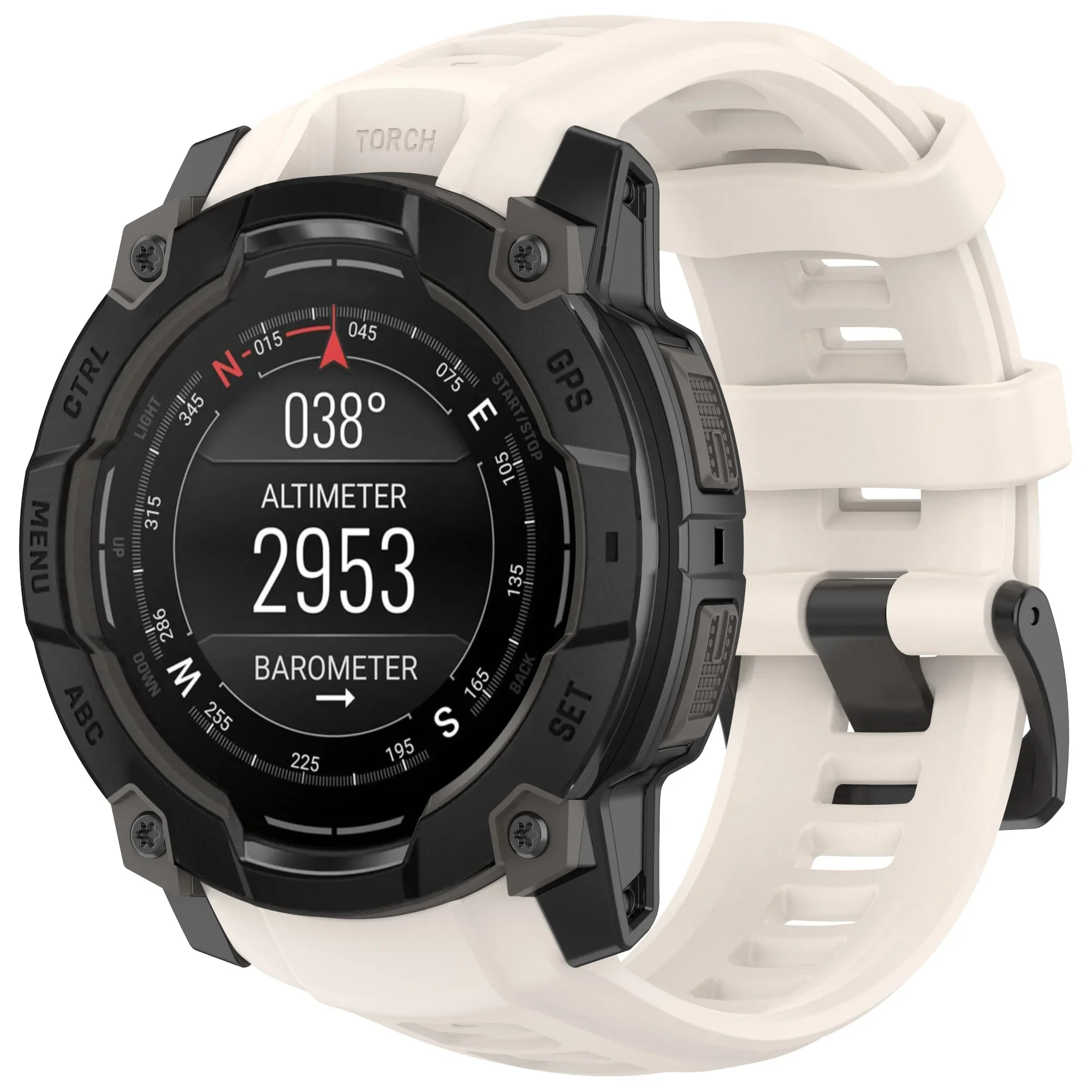 Atmungsaktives, sportliches Silikonschlaufen-Uhrenarmband für Garmin Instinct 3 45 mm 50 mm Solar/AMOLED – Detail 11