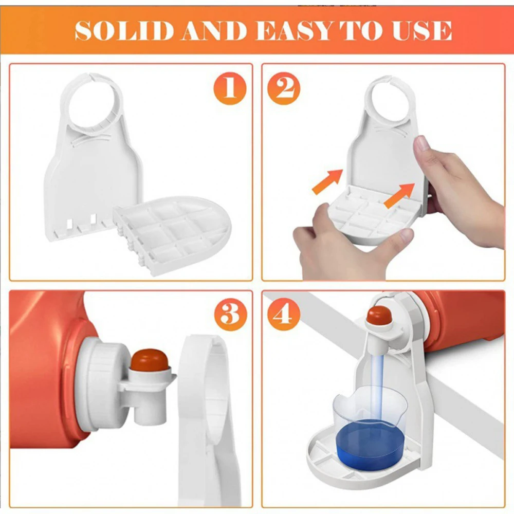1 PC Laundry Detergent Universal White Organizer Soap Dish Accessories Drip Collector Cup Holder Fabric Softener Rack Spill 5