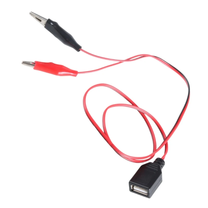 팬, LED 조명, 송풍기, 카메라용 USB 5V 클립 테스트 케이블 60cm 길이, 포지티브, 블랙 네거티브 드롭 배송