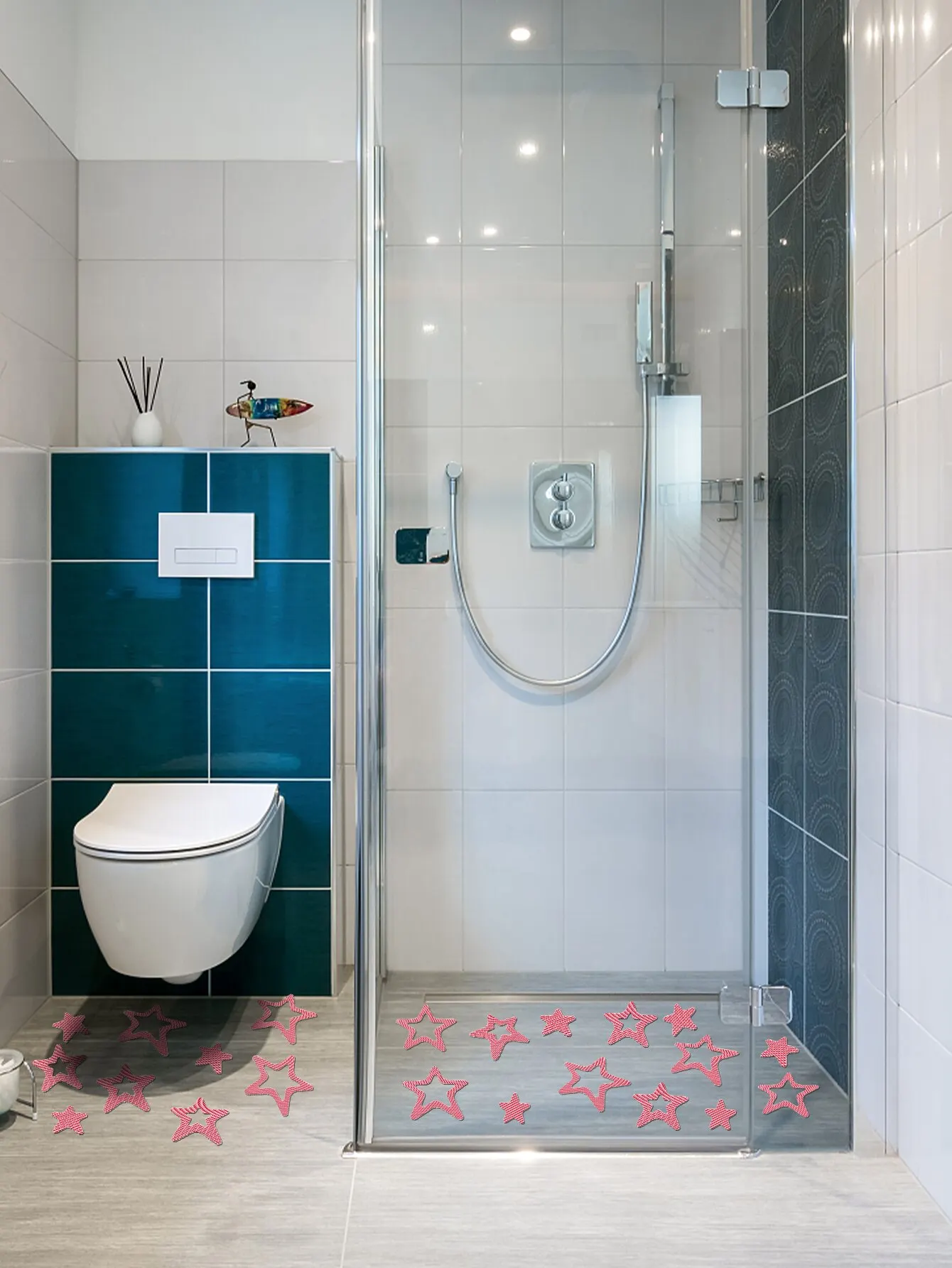 10 Stück rutschfeste Duschprofil-Aufkleber, Sicherheits-Badewannenstreifen, hochwertige selbstklebende Stern-Schneeflocken-Aufkleber für Badewanne, Dusche, Treppen – Detail 8