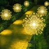 1 Pc Solar Fireworks Light With 8 Lighting Modes, Ip65 Waterproof Outdoor Holiday Decoration Solar Light For Courtyard Channels 2