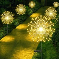 1 Pc Solar Fireworks Light With 8 Lighting Modes, Ip65 Waterproof Outdoor Holiday Decoration Solar Light For Courtyard Channels 2