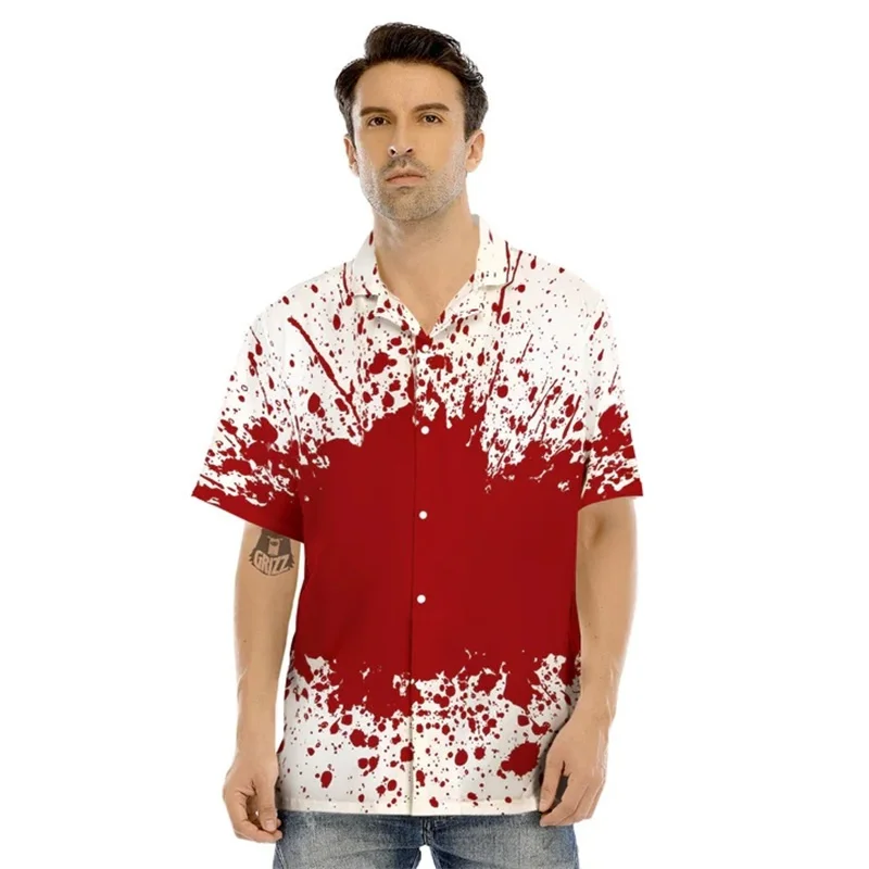 Horror Bloody T Shirts For Men And Women Clothes Halloween Party Funny Blood Short Sleeve Oversize Streetware Mens Clothing