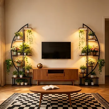 Half Moon Plant Stand Set 4