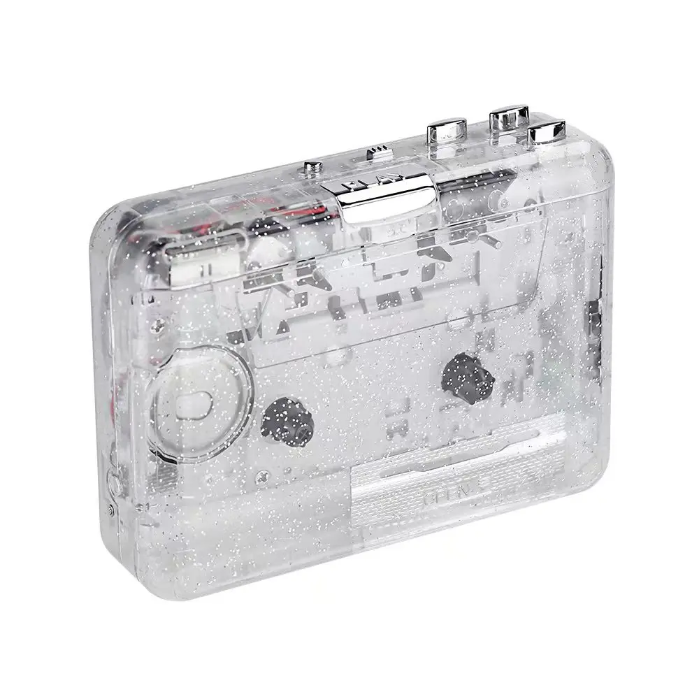 

Mp3 English Learning Cassette Player Transparent Case Cassette Player Hi-fi Tape Signal Converter Tape