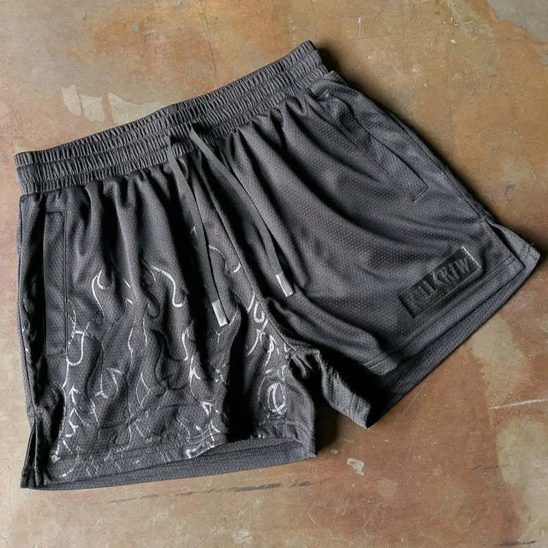 Sports Shorts Men's Quarter Above Knee Sweatpants Summer Fitness Running Breathable Quick Drying Basketball Pants 2