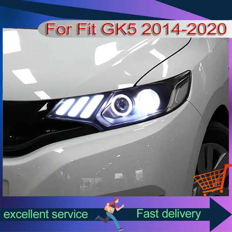 

Фары головного света в новом стиле для Honda GK5 2014-2020, аксессуары для модификации автомобиля, светодиодные фары Mustang DRL, ксеноновые лампы