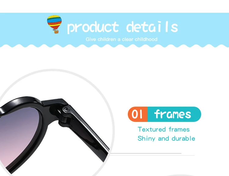 Kids Cartoon Sunglasses - Polarized UV400 Round Sun Glasses with Rabbit Ears