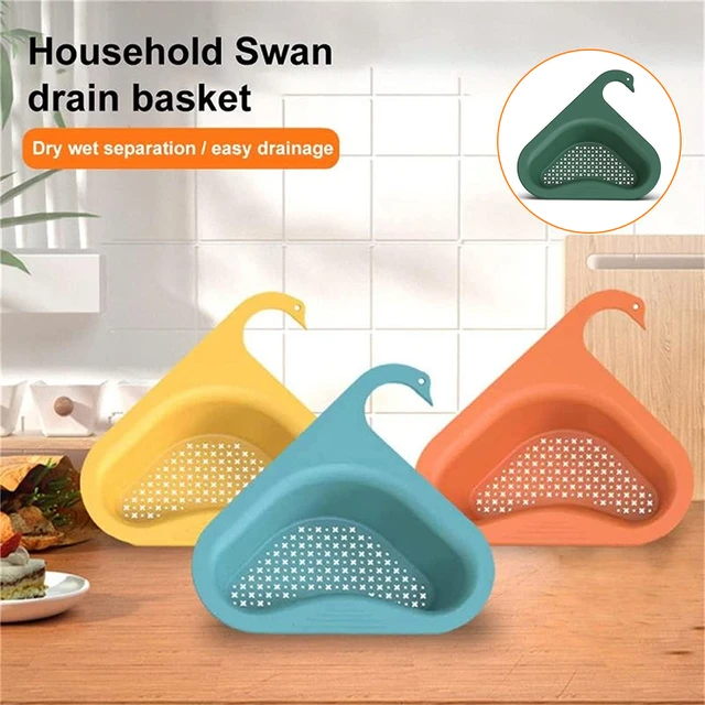 Drain Basket For Kitchen Sink, Triangle Sink Drain Rack Corner