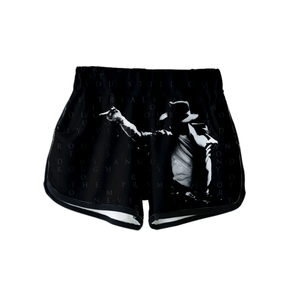 Michael Jackson 3D Print Girls Two Pieces Sets Women Fashion T-shirts + Shorts Persoanlity Summer Sets Tops