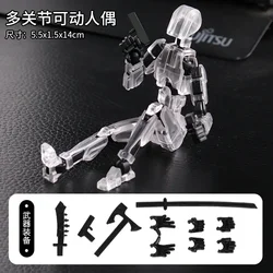 Dynamic Shapeshift Robot 3D Mannequin and Dog Figures Toy Set (Transparent White)