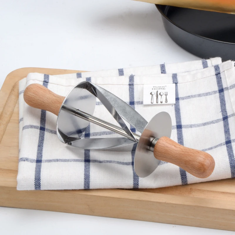 Stainless Steel Rolling Pin Dough Cutter Pastry Baking Croissant Bread Knife Kitchen Christmas Party Decorating Tools baking tool dough cutter baking accessories bread cutter
