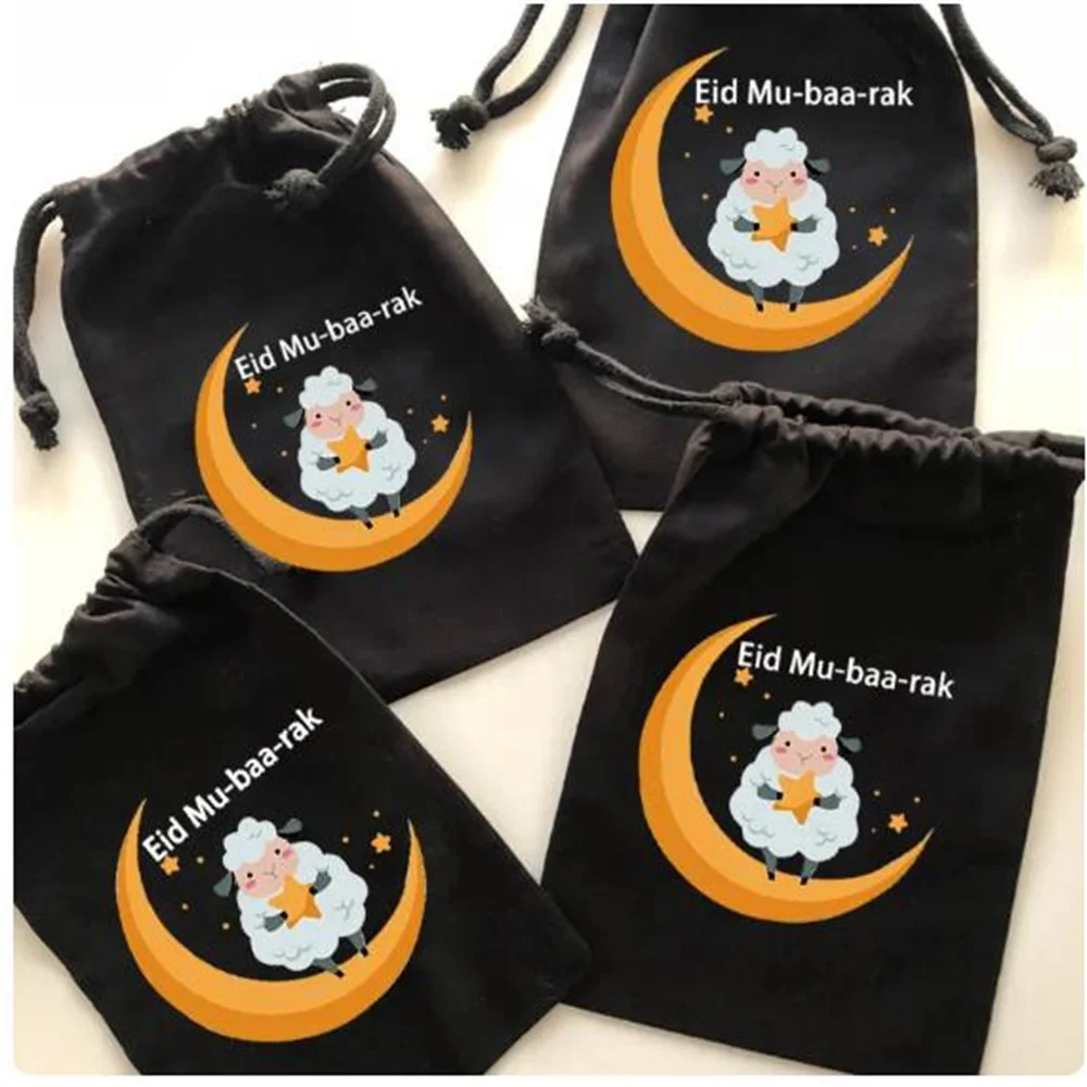 12 Pecore Eid Mubarak Sacchetto Regalo Happy Al-Adha Musulmano Islamico Ramadan Kareem Iftar Festa Del Pasto Di Sacrificamento Decorazione Del Partito