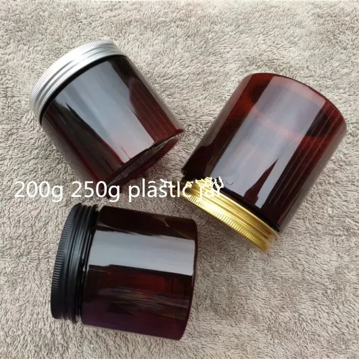 

10/30pcs Amber 200g/250g Plastic Cream Bottle Empty Cosmetic Body Lotion Container Refillable Facial Mask Storage Jar