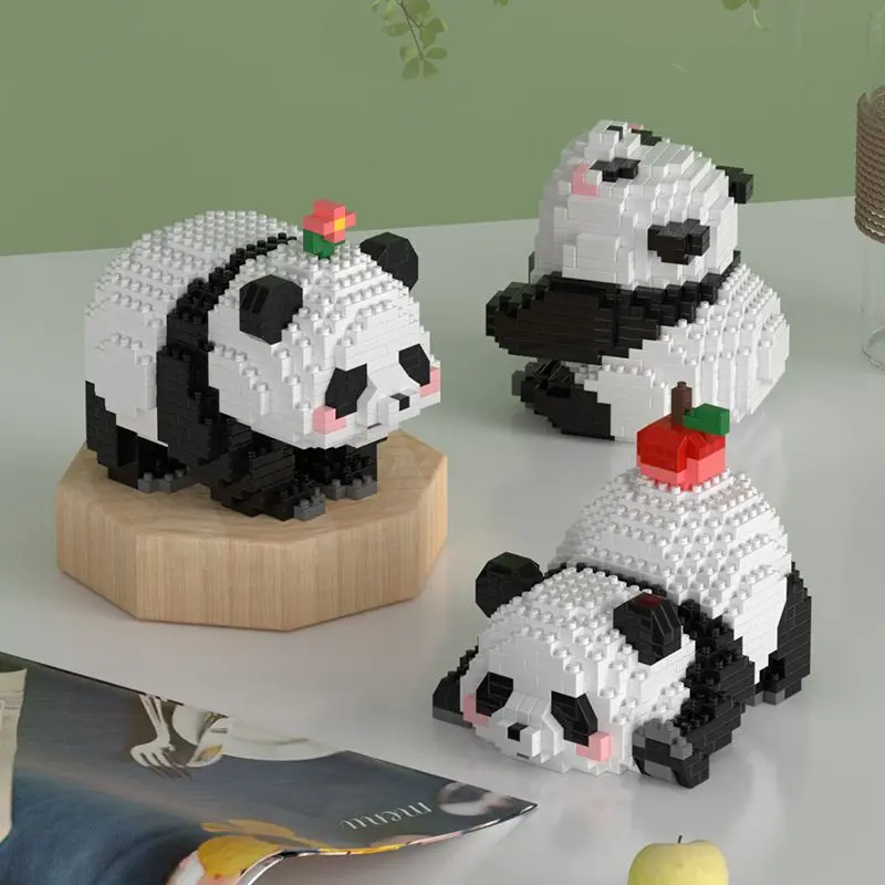 Panda Block Assembly Bricks Toys For Kids Girl Gift Creative Mini