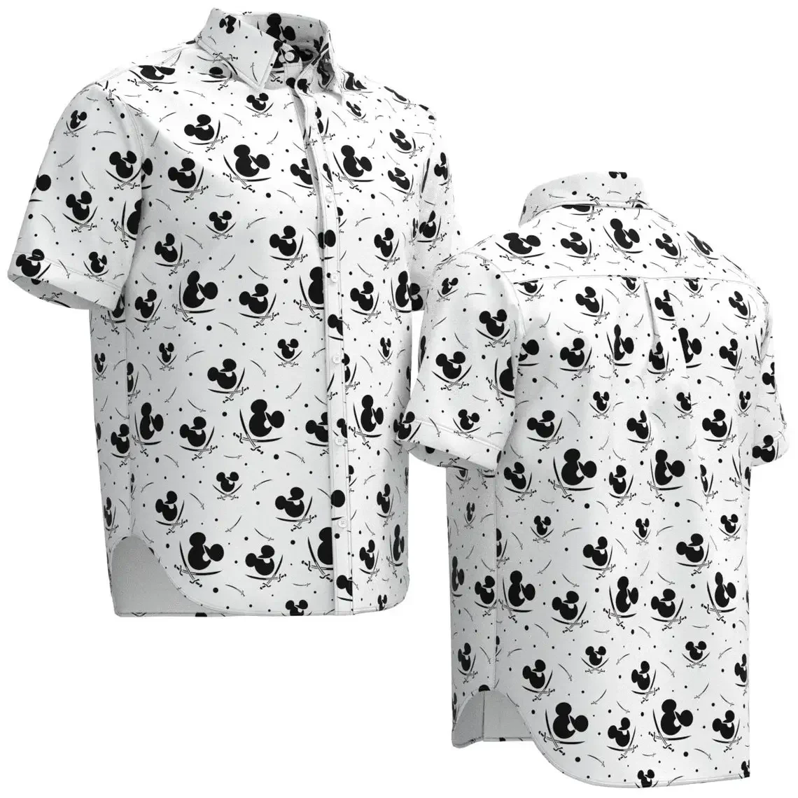 Camicia Hawaiana Disney Mickey Mouse Blindfold Camicia Con Spada Pirata Camicia Hawaiana A Forma Di Camicia A Maniche Corte Di Moda
