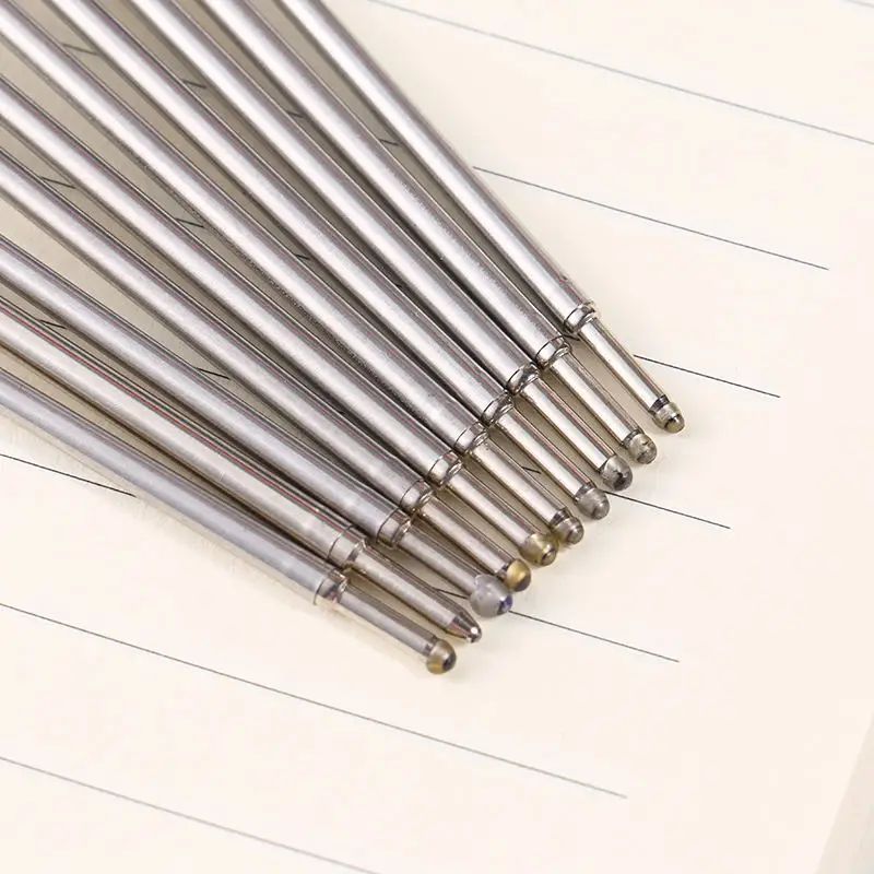 10pcs/lot 11.6cm Special Metal Pen Refills for Ballpoint Pen 1.0mm Ball Pen Refill Blue Black Ink Office Writing Stationery 4