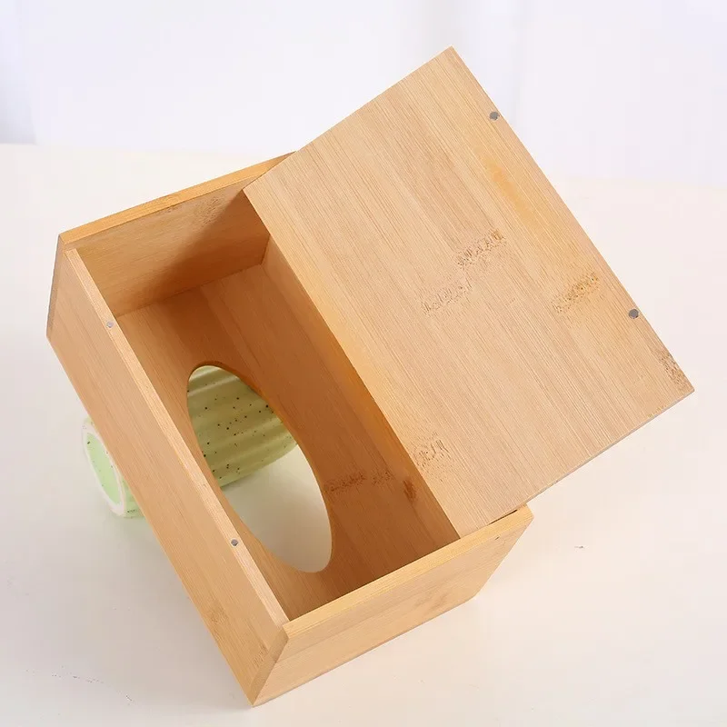 Wooden Tissue Box Modern Minimalist Design Tissue Box Holder Wood Tissue Case for Hotel Restaurant Hotel Office Easy-Refill 5