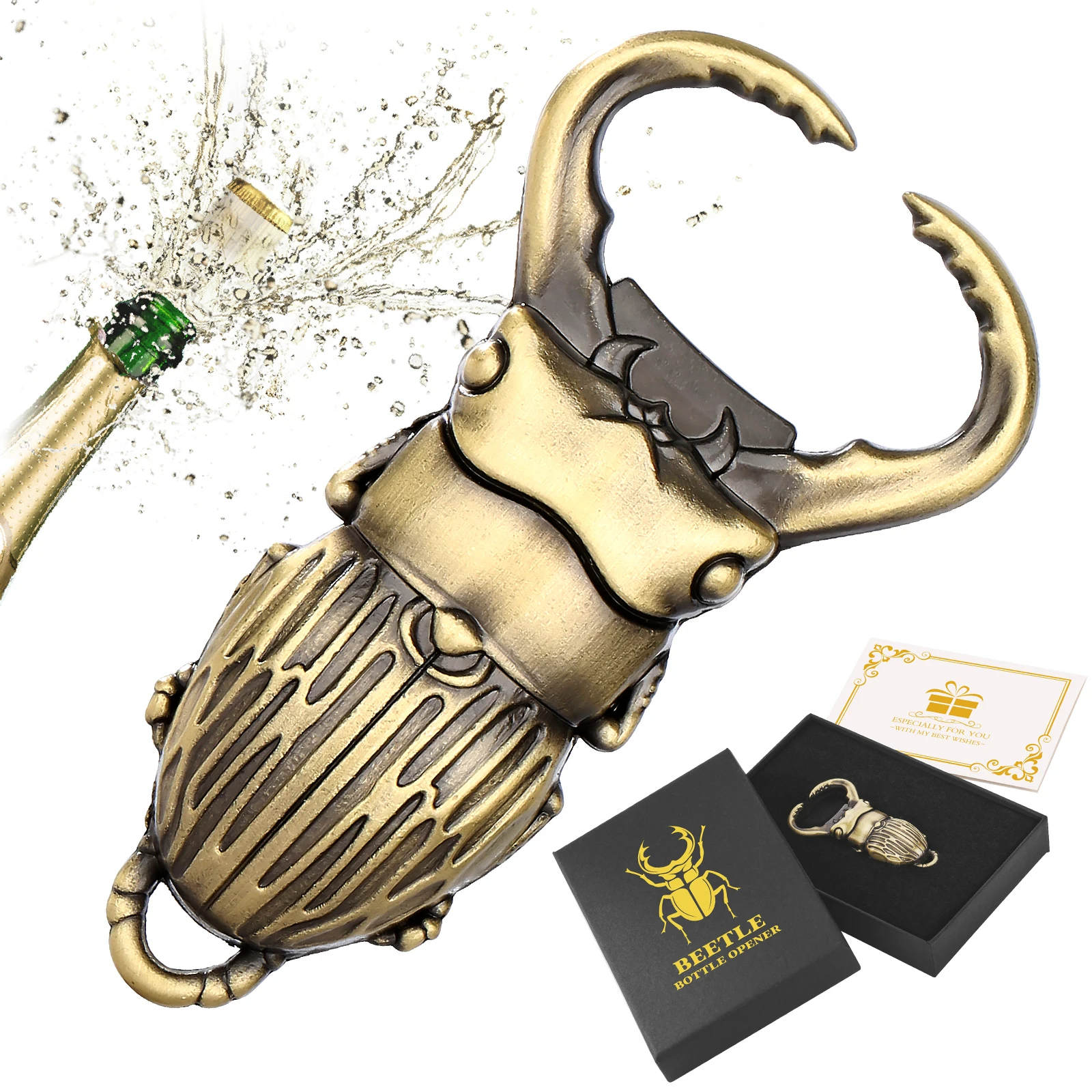 

LKKCHER Insect Beetle Beer Design Bottle Opener Beer Gift Set Box for Men Women Original Idea Bar Corkscrew Gadget Decoration