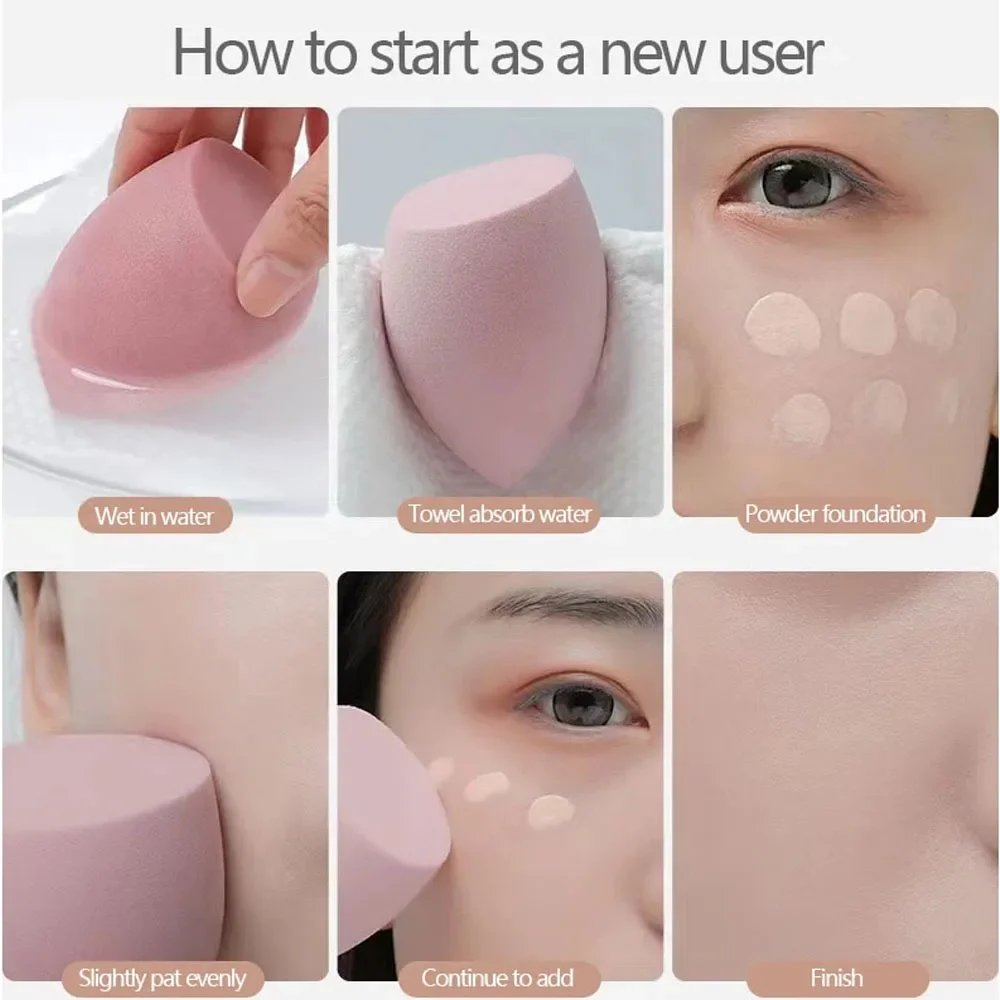 4pc/8pc Soft Makeup Sponge Dry Wet Dual Use Cosmetic Puff Foundation Concealer Highlight Blender Make Up Beauty Tool Accessories 6