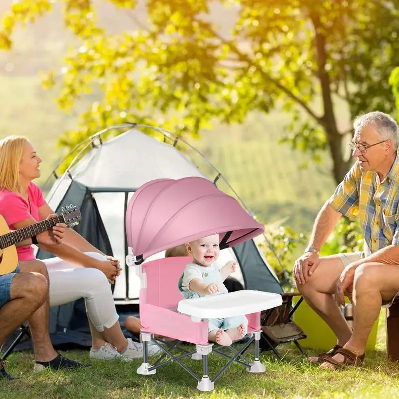 Portable Compact Baby Chair With Safe Belt For Indoor Outdoor Camping Picnics Use Easy Travel Aluminium Alloy Seat Booster