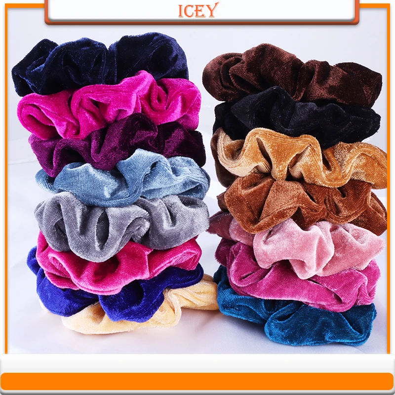 1pc Flannelette large hair loop plush color elastic hair loop headrope hair accessories