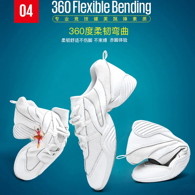 children's-competitive-aerobics-shoes-women's-soft-soled-breathable-cheerleading-training-competition-small-white-shoes